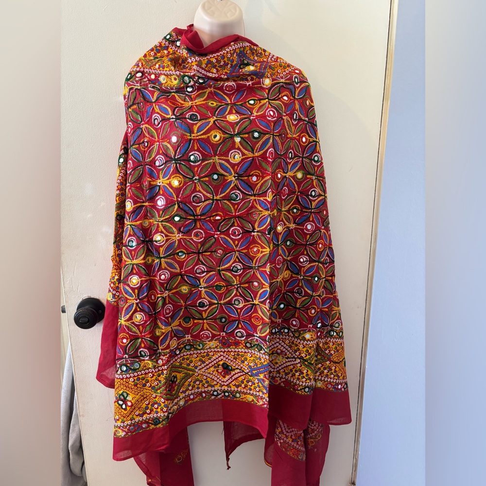 indian cotton  Embroidered design dupatta